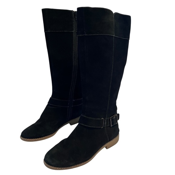 Land’s End Black Suede Chalet Tall with Buckle Boots Size 8B - Picture 2 of 7